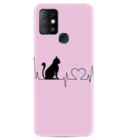 Infınıx Hot 10 Kılıf Resimli Silikon Kılıf Pink Cat Heart 1303