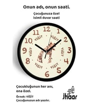 İsme Özel Sevimli Zürafa Çocuk Odası Duvar Saati Orta Boy 30 cm Siyah Camlı Sessiz