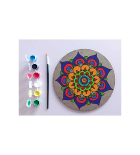 AHŞAP MANDALA 20x20 cm DAİRE MDF Üzerine UV Baskı Modeller- DESENLİ3 Mandala Set Boyama