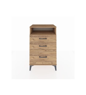 Hyperion Komodin Tek Raflı 3 Çekmeceli 60x44x96 Çam-Çam