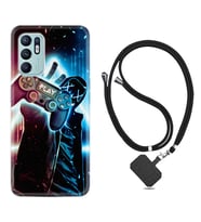 Oppo Reno 6 Kılıf Silikon Boyun Askılı İpli Desenli Silikon Play Me 1757