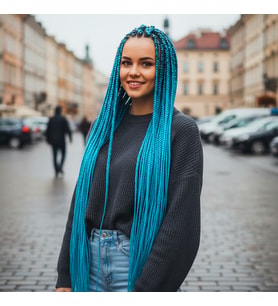 Afrika Örgüsü Ve Rasta İçin Sen / Turkuaz