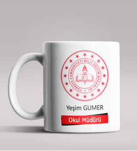 Kişiye Özel Okul Müdürü Tasarımlı Beyaz Renk Kupa Bardak 2