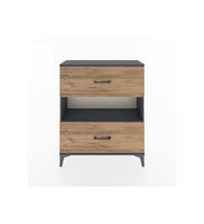 Arges Şifonyer Tek Raflı 2 Çekmeceli 88x30x106 Antrasit-Çam