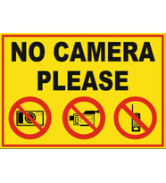 No Please Camera Sticker 20X28 Cm