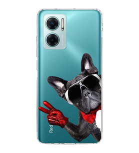 PrintiFy Xiaomi Redmi Note 11E ile Uyumlu Köpek 2 Kamera Korumalı Şeffaf Kılıf