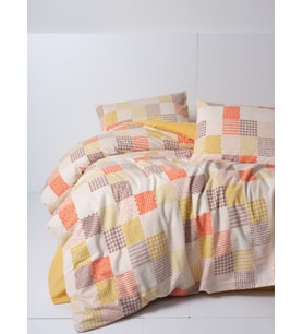 Flanel Nev Takımı Çift Kişilik Palm Hardal