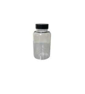 200ml şeffaf  tablet şişesi siyah kapak, 24 adet, tablet şişesi, ecza şişesi, kozmetik şişe