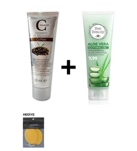 Claderm Coffee Killi Yüz Maskesi 50 ml Aloe Vera Yatıştırıcı Jel (Sünger Hediyeli)
