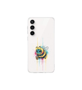 Samsung Galaxy S23 Fe ile uyumlu Splash arı tasarımlı şeffaf silikon kılıf