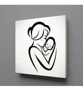 BEBEĞİNİ ÖPEN ANNE KANVAS TABLO 180x180cm