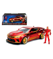 Marvel Iron Man 2016 Chevy Camaro SS Jada 1:24 Model Araba + Kahraman Figür