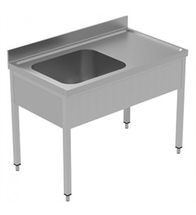 Electrolux Professional Tek Evyeli Tezgah, Evyesi 600x500 Mm, Damlalığı Sağda - 1200 Mm, Plus GLG1216DXE