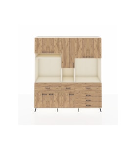 Hyperion Dolap 10 Raflı 6 Çekmeceli 8 Kapaklı 220x44x243 Aytaşı-Çam/Çam