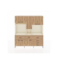 Hyperion Dolap 10 Raflı 6 Çekmeceli 8 Kapaklı 220x44x243 Aytaşı-Çam/Çam