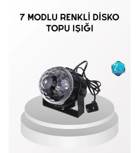 7 Renk Modlu Müzik Sensörlü Disko Topu – Led Işıklı Parti Aydınlatması