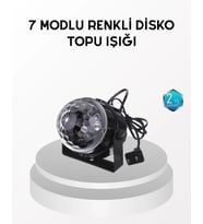 7 Renk Modlu Müzik Sensörlü Disko Topu – Led Işıklı Parti Aydınlatması