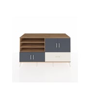 Kronos Konsol 5 Raflı Tek Çekmeceli 4 Kapaklı 176x59x99 Çam-Antrasit/Aytaşı