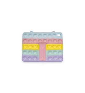 iPad 2022 10.9 İnç  (10.nesil)  Petit Standlı Tablet Silikon Kılıf (Pembe Geçişli)