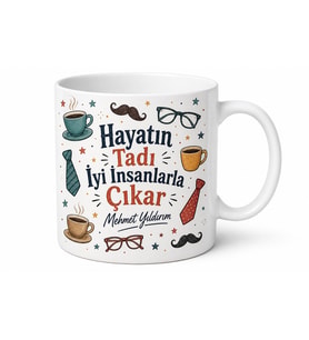 Amca İçin Esprili Baskılı Kupa Bardak Karışık Desenli Özel Tasarım Hediye