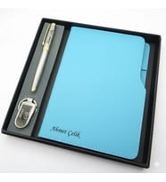 Signator® Codex  N365 Kişiye Özel Defterli Set - İsme Özel Gümüş Kalem + İsme Özel Turkuaz Defter + İsme Özel Anahtarlık  İsme Özel Kutusunda Hediyelik Set (Karışık)