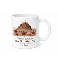 Afyon Gurbetçi Hatırası Baskılı Kupa Bardak Hediye Porselen Mug