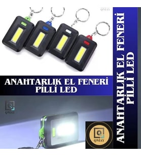 QNİAY Anahtarlık El Feneri Işık Pilli Led Flaşör 1 adet Taşınabilir 3 Modlu Cob Led Fener Kamp Balıkçılık Işık