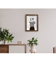 BK Home Doğal Masif Ahşap Çerçeveli Tablo 45x65cm-40