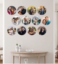 Kişiye Özel 12 Fotoğraflı Yuvarlak Mdf Tablo