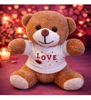 Love Baskılı Tişörtlü Kahverengi Peluş Ayıcık