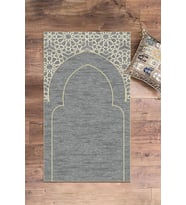 EVDEYA Dijital Baskılı Yıkanabilir Motifli Namazlık Seccade 70x130 cm, SECCADE-15-GRİ, (Gri)
