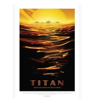 Titan - Exoplanet Travel Bureau, Nasa, Gezegenler Tablo Ahşap Poster Dekoratif