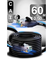 MN6 M106 60 Metre Internet Kablosu/utp 0.50mm Cat6 Iki Kat Korumalı/iç Dış Mekan/60m Ethernet Kablosu
