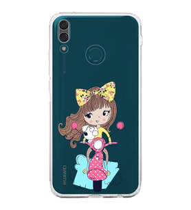 Huawei Y9 2019 Uyumlu Kamera korumalı Kapak Vespagirl Tasarımlı  Şeffaf Kılıf