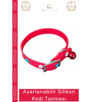 #Petshop Yumuşak Konforlu Ayarlanabilir Şık Dayanıklı Su Geçirmez Esnek Hafif Silikon Kedi Tasması