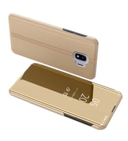 Samsung Galaxy J4 2018 Uyumlu Aynalı Kapaklı Lüx Kılıf (Gold)