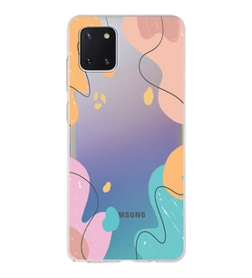Samsung Galaxy A81 Uyumlu Kapak Karışık Renkler Tasarımlı Şeffaf Silikon Kılıf