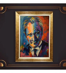 Altın Varaklı Çerçeveli Paspartulu Atatürk Tablo z4736 (Gold)