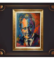 Altın Varaklı Çerçeveli Paspartulu Atatürk Tablo z4736 (Gold)