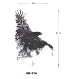 HB-850 ORTA BOY KARTAL DESEN GEÇİCİ DÖVME-TATTO