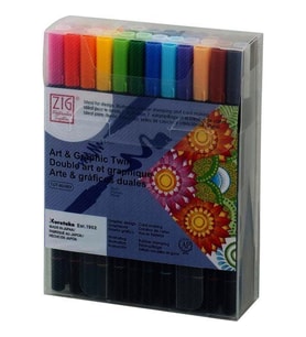 Zig Art & Graphic Twin Brush Pen Çift Uçlu Çizim Kalemi 48 RENK SET 