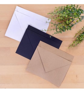 Standart Zarf Seti, 13x18 Cm 6 Adet (KRAFT-BEYAZ-SİYAH)