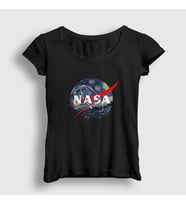 Presmono Kadın Siyah Van Gogh Logo Nasa Space Uzay T-Shirt 284179tt