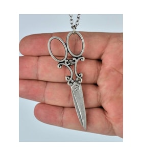 Makas Terzi Kuaför Unisex Unisex Kolye Modacı Terzi Makası Kolye Takı Aksesuar (Gümüş)