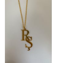 Kişiye Özel 925 Ayar Gümüş Çift Harf Kolye (Gold)