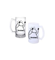 Ghostbastır Design Esprili Kulplu Bira Bardağı Buzlu veya Şeffaf Seçenekli 0200