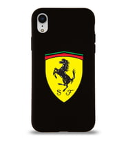 Apple iPhone XR Uyumlu Lansman Kılıf Ferrari Tasarımlı Altı Kapalı İçi Kadife Kaplı  Kapak (Şeffaf)