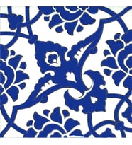 Armada Çini 20x20 Cm SP 83 Kobalt Beyaz İznik Rumi Desenli Çini Karo