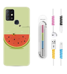 INFINIX Hot 8 9 10 11S Hot 10 Play 10T Kılıf Kablo Koruma Spiral Silikon Woohoo 1373