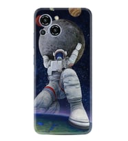 Reeder S23 Max Pro Kılıf Silikon Desen Özel Seri Astronot ve Dünya 1759